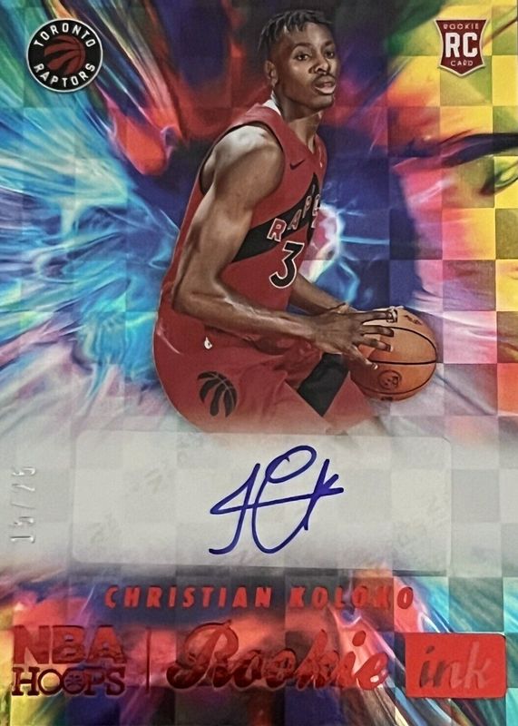 Christian Koloko 2022 Hoops #RI-CKL Rookie Ink - Red /25 Rookie PSA 9