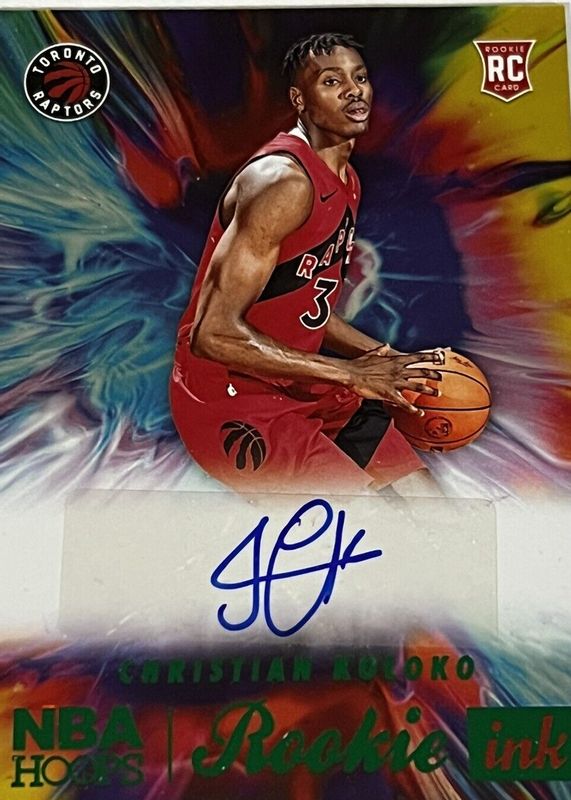 Christian Koloko 2022 Hoops #RI-CKL Rookie Ink - Green Rookie RAW