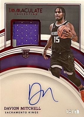 2021 Immaculate #103 Rookie Patch Auto - Red /49