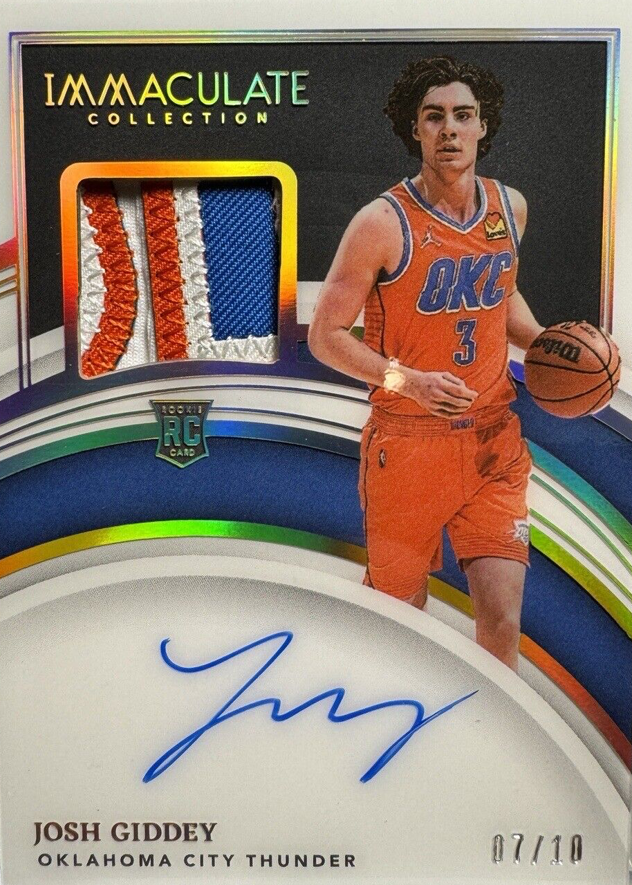 Josh Giddey 2021 Immaculate #107 Rookie Patch Auto - Gold /10 