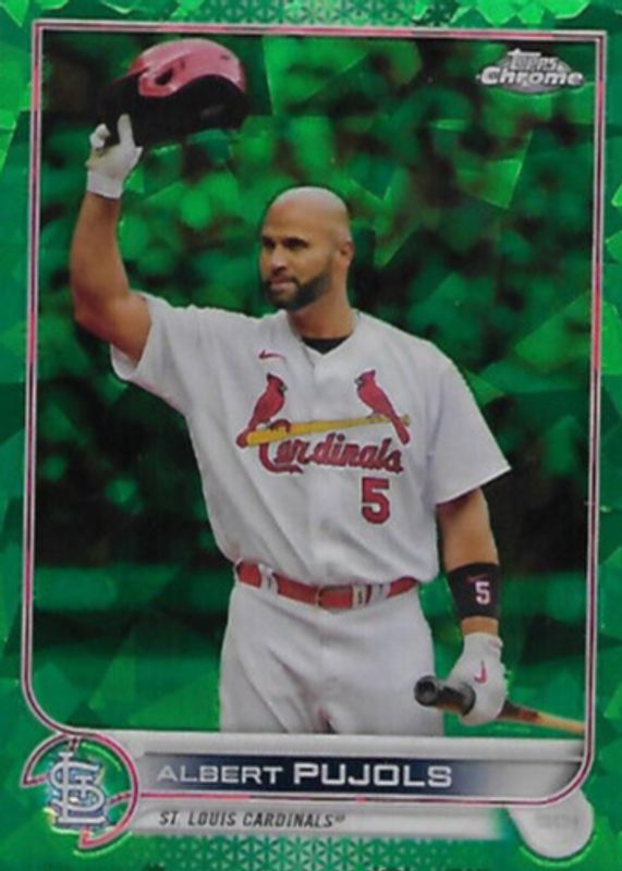 Albert Pujols 2022 Topps Chrome Update Sapphire Edition #US300 Green /75 BGS 9