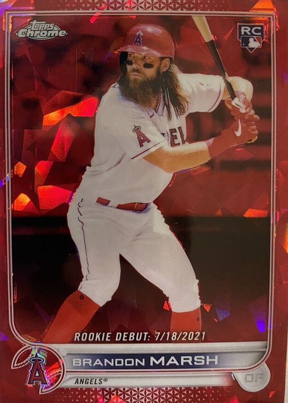 Brandon Marsh 2022 Topps Chrome Update Sapphire Edition #US35 Rookie Debut - Red /5 BGS 9