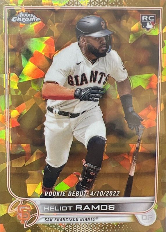 Heliot Ramos 2022 Topps Chrome Update Sapphire Edition #US187 Rookie Debut - Gold /50 Rookie SGC 10