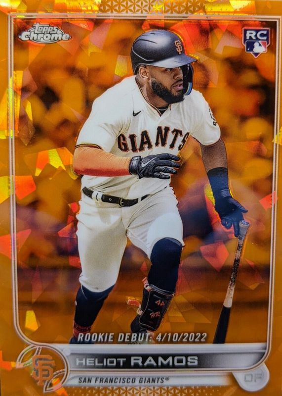 Heliot Ramos 2022 Topps Chrome Update Sapphire Edition #US187 Rookie Debut - Orange /25 Rookie SGC 10