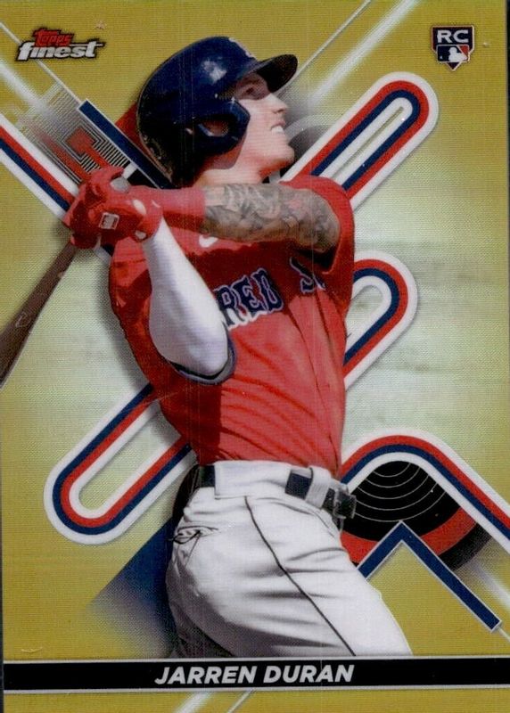 Jarren Duran 2022 Topps Finest #10 Gold Refractor /50 Rookie RAW