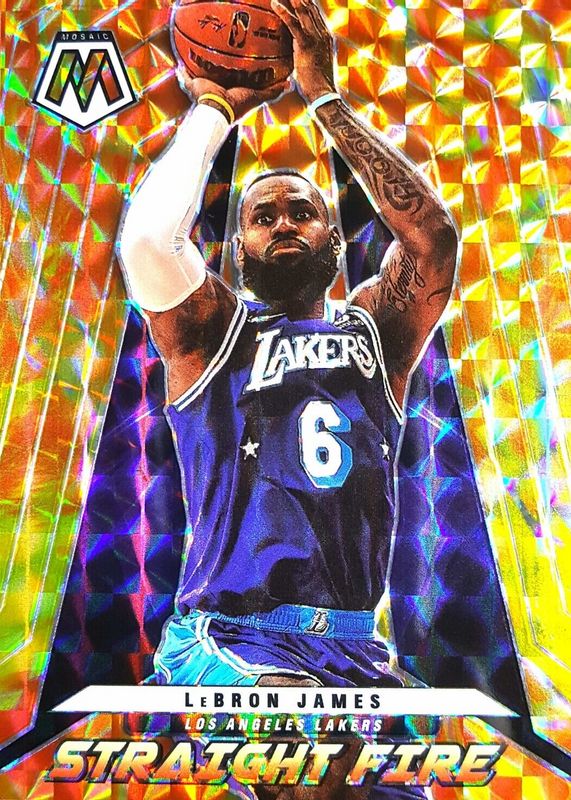 LeBron James 2021 Mosaic #6 Straight Fire RAW