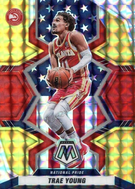 Trae Young 2021 Mosaic National Pride Choice Fusion Red & Yellow 250