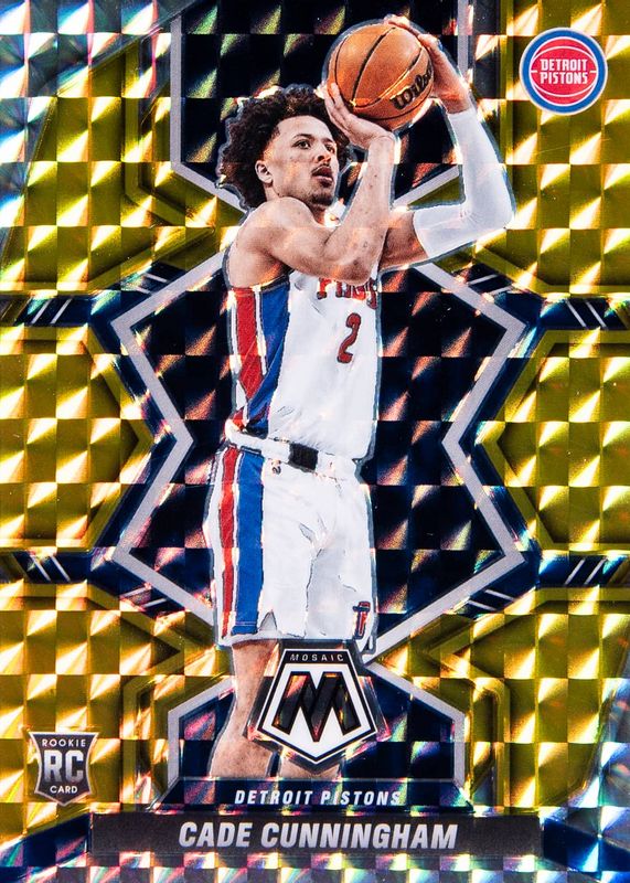 Cade Cunningham 2021 Mosaic #203 Gold /10 Rookie BGS 9.5