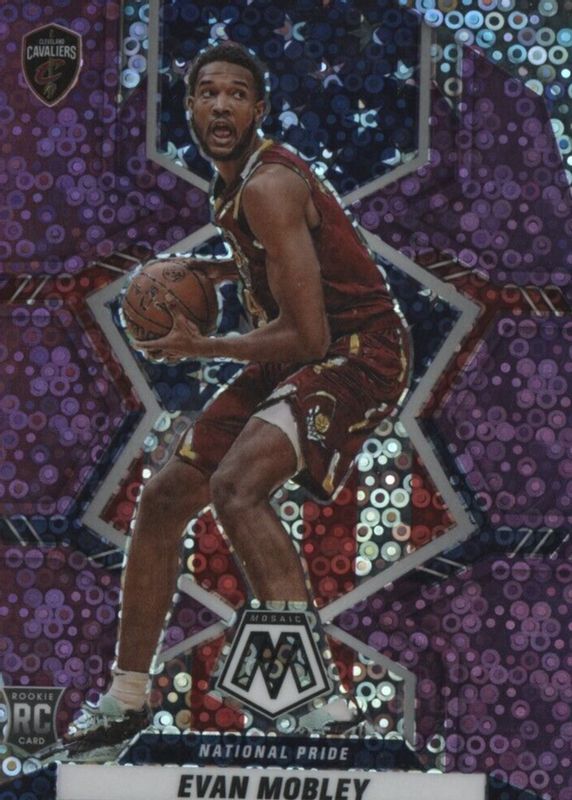 Evan Mobley 2021 Mosaic #258 National Pride - Fast Break Purple /50 Rookie BGS 9