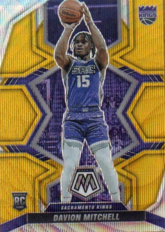 Davion Mitchell 2021 Mosaic #208 Gold Wave Rookie PSA 10