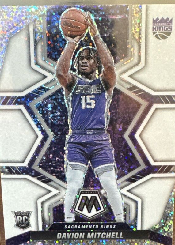 Davion Mitchell 2021 Mosaic #208 White Sparkle /(SSP) Rookie PSA 10