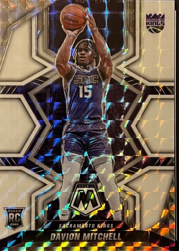 Davion Mitchell 2021 Mosaic #208 White /25 Rookie RAW