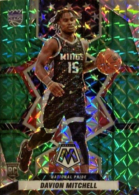 Davion Mitchell 2021 Mosaic #269 NBA Debut - Green Rookie RAW