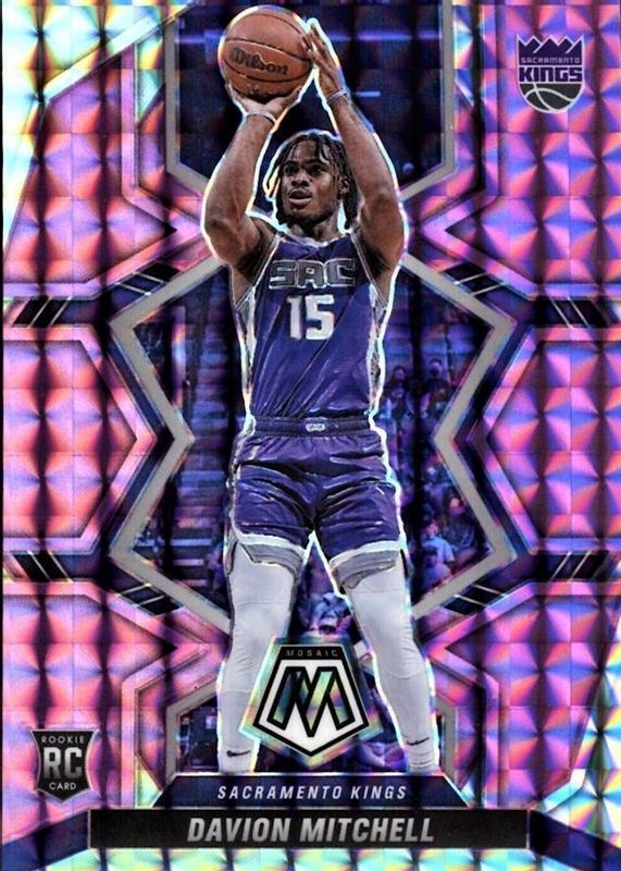 Davion Mitchell 2021 Mosaic #208 Purple /49 Rookie PSA 10