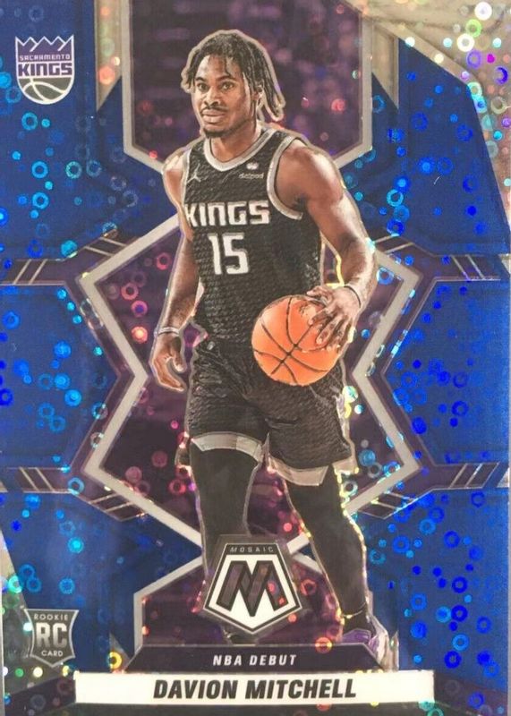Davion Mitchell 2021 Mosaic #269 NBA Debut - Fast Break Blue /85 Rookie RAW