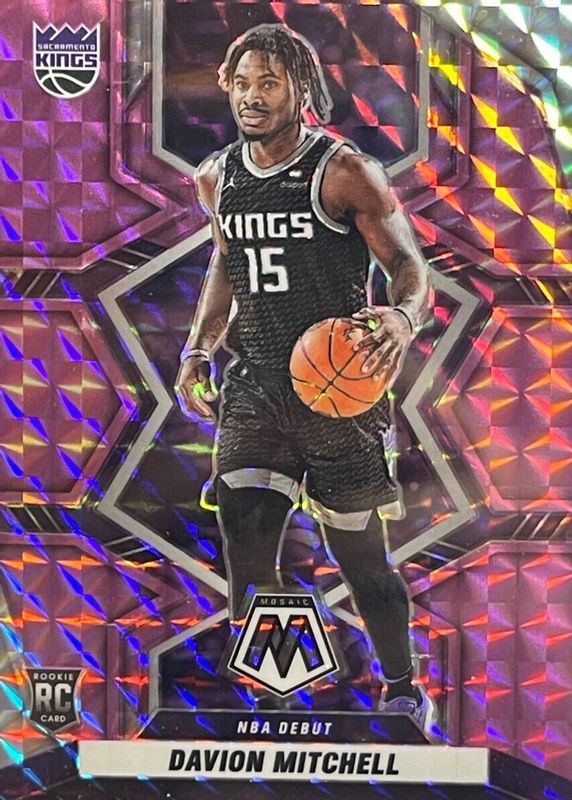 Davion Mitchell 2021 Mosaic #269 NBA Debut - Purple /49 Rookie RAW