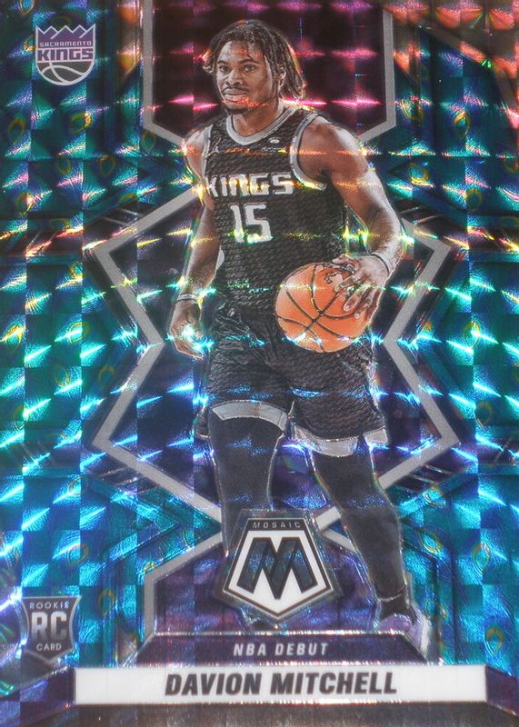 Davion Mitchell 2021 Mosaic #269 NBA Debut - Choice Peacock /(SSP) Rookie PSA 10