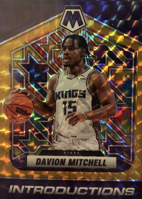 Davion Mitchell 2021 Mosaic #9 Introductions - Gold /10 Rookie PSA 10