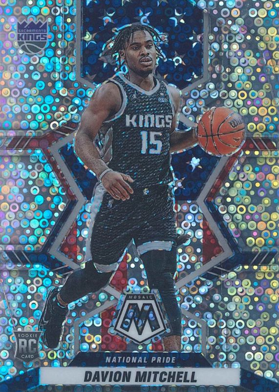 Davion Mitchell 2021 Mosaic #254 National Pride - Fast Break Rookie RAW