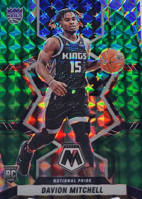 Davion Mitchell 2021 Mosaic #254 National Pride - Green Rookie SGC 10