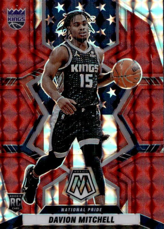 Davion Mitchell 2021 Mosaic #254 National Pride - Red Rookie PSA 10