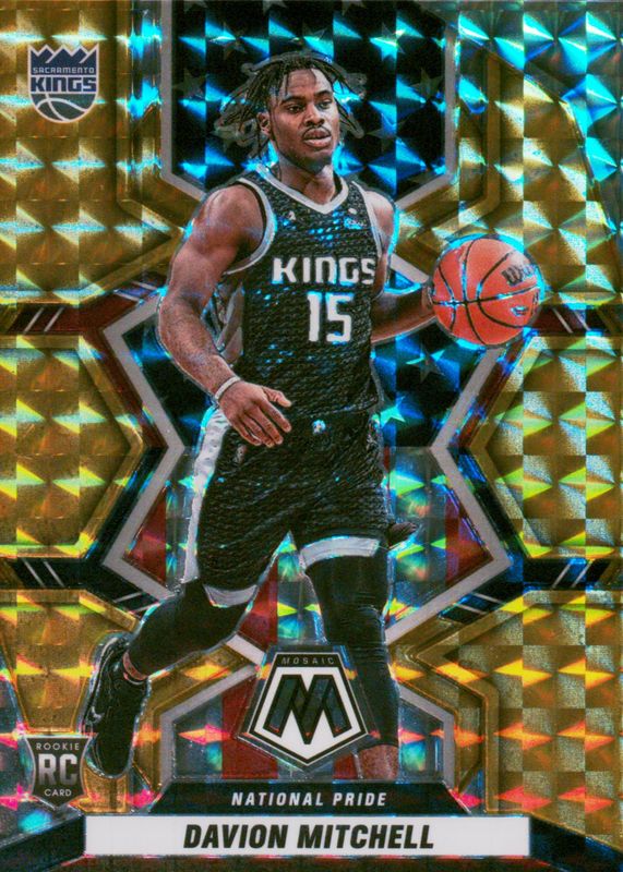 Davion Mitchell 2021 Mosaic #254 National Pride - Gold /10 Rookie SGC 9.5