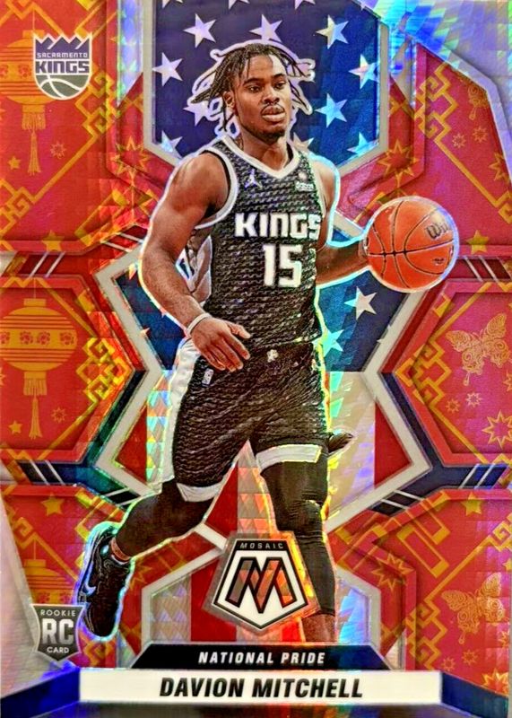 Davion Mitchell 2021 Mosaic #254 National Pride - Lucky Envelopes /8 Rookie RAW