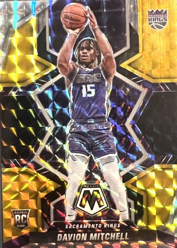 Davion Mitchell 2021 Mosaic #208 Choice Black Gold /8 Rookie PSA 10