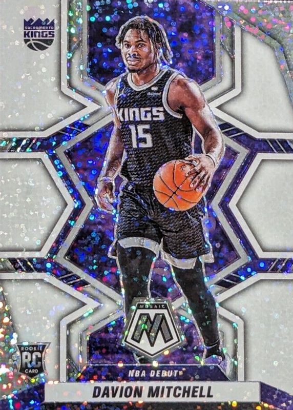 Davion Mitchell 2021 Mosaic #269 NBA Debut - White Sparkle /(SSP) Rookie RAW