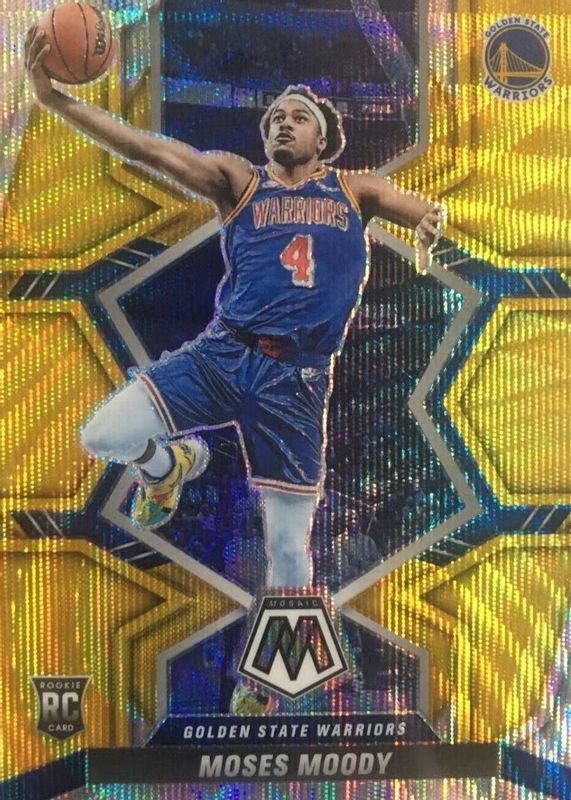 Moses Moody 2021 Mosaic #211 Gold Wave Rookie RAW