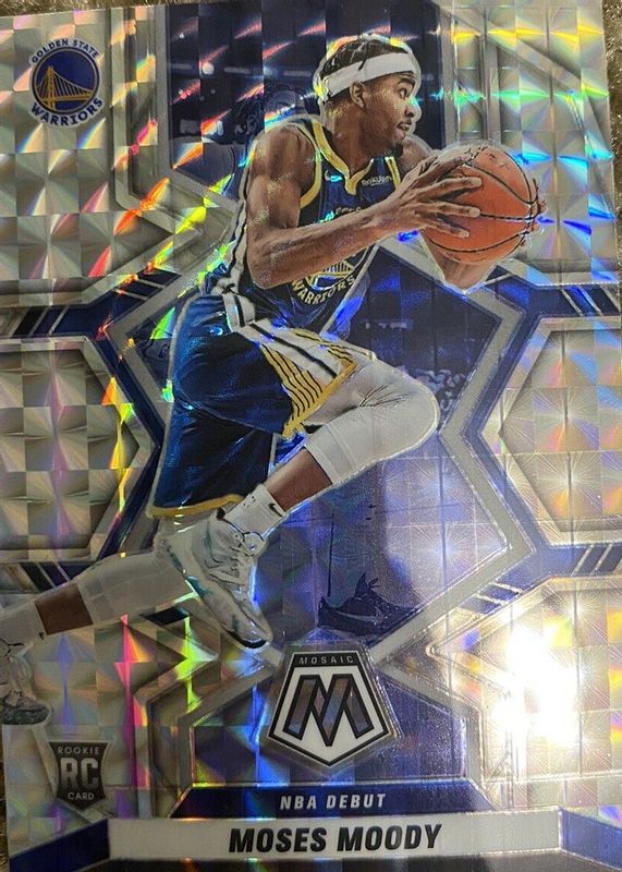 Moses Moody 2021 Mosaic #277 NBA Debut - Silver Rookie RAW