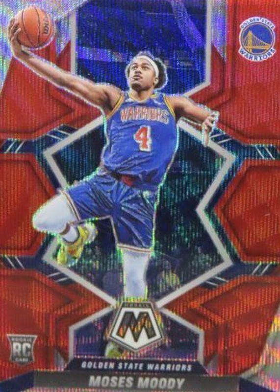 Moses Moody 2021 Mosaic #211 Red Wave Rookie RAW