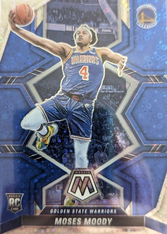 Moses Moody 2021 Mosaic #211 Fast Break Blue /85 Rookie PSA 10