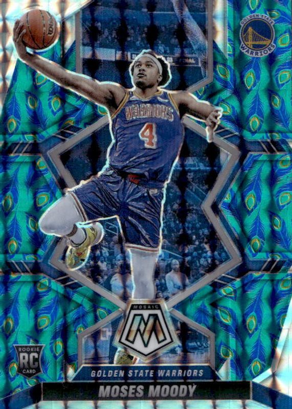 Moses Moody 2021 Mosaic #211 Choice Peacock /(SSP) Rookie PSA 10