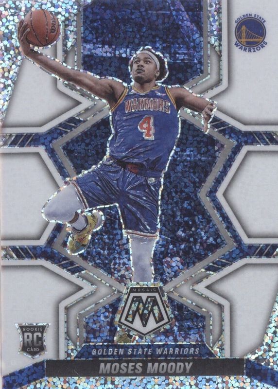 Moses Moody 2021 Mosaic #211 White Sparkle /(SSP) Rookie SGC 9.5