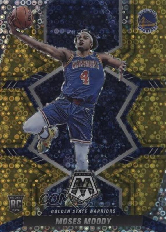 Moses Moody 2021 Mosaic #211 Fast Break Gold /10 Rookie PSA 10