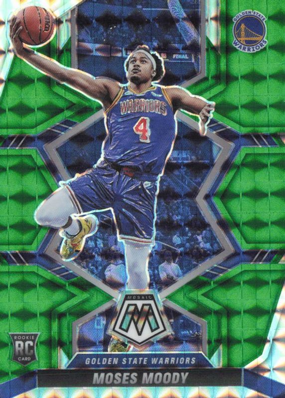 Moses Moody 2021 Mosaic #211 Green Rookie PSA 10