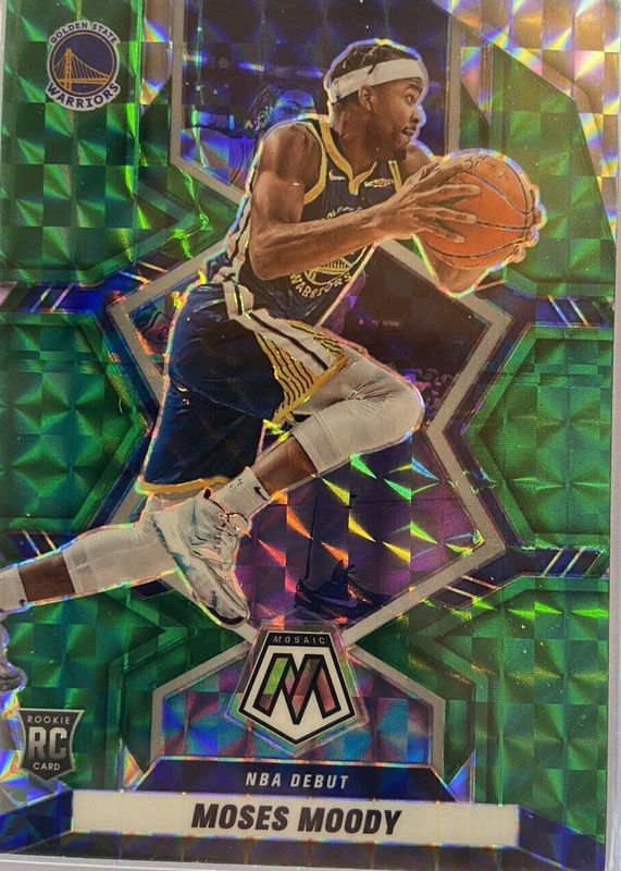 Moses Moody 2021 Mosaic #277 NBA Debut - Green Rookie BGS 9.5