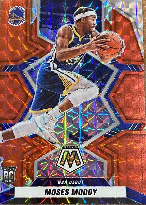 Moses Moody 2021 Mosaic #277 NBA Debut - Red Rookie RAW