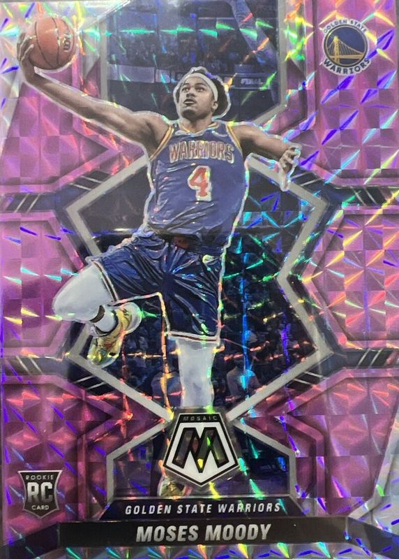 Moses Moody 2021 Mosaic #211 Purple /49 Rookie PSA 9