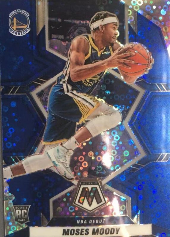 Moses Moody 2021 Mosaic #277 NBA Debut - Fast Break Blue /85 Rookie SGC 10