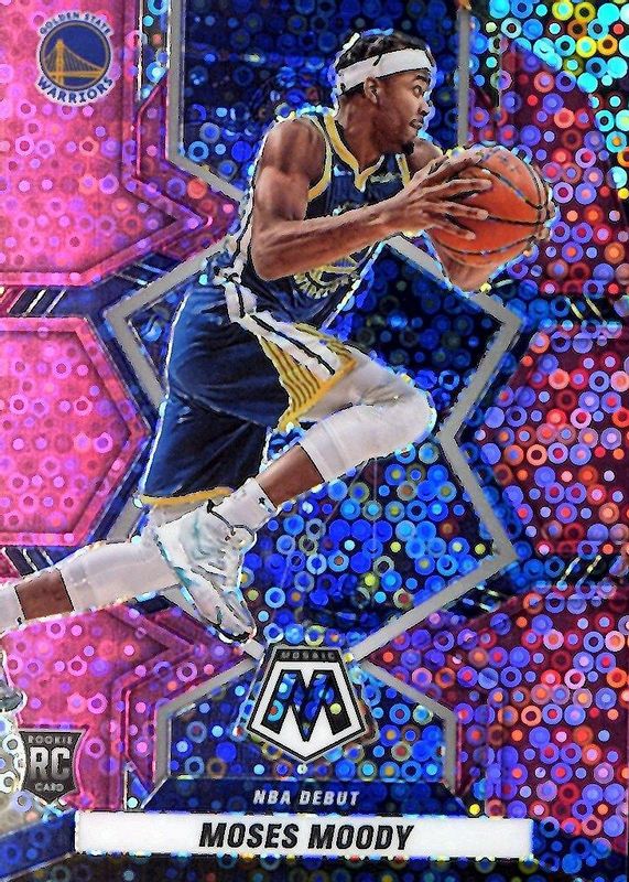 Moses Moody 2021 Mosaic #277 NBA Debut - Fast Break Pink /20 Rookie RAW