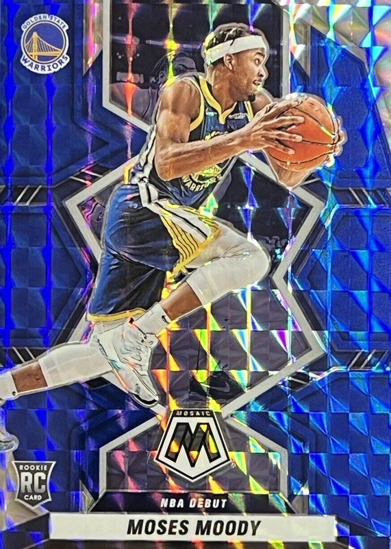 Moses Moody 2021 Mosaic #277 NBA Debut - Blue /99 Rookie SGC 10