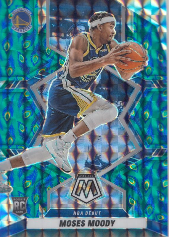 Moses Moody 2021 Mosaic #277 NBA Debut - Choice Peacock /(SSP) Rookie SGC 10