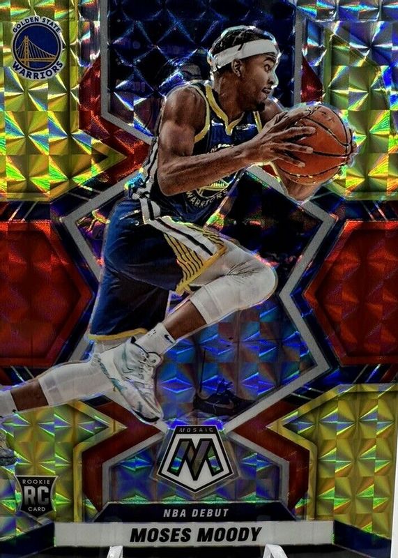 Moses Moody 2021 Mosaic #277 NBA Debut - Choice Fusion Red & Yellow /88 Rookie BGS 9.5