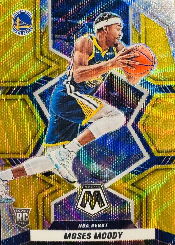 Moses Moody 2021 Mosaic #277 NBA Debut - Gold Wave Rookie PSA 9