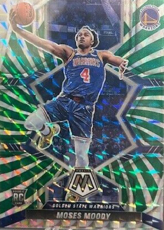 Moses Moody 2021 Mosaic #211 Green Swirl /10 Rookie BGS 9.5