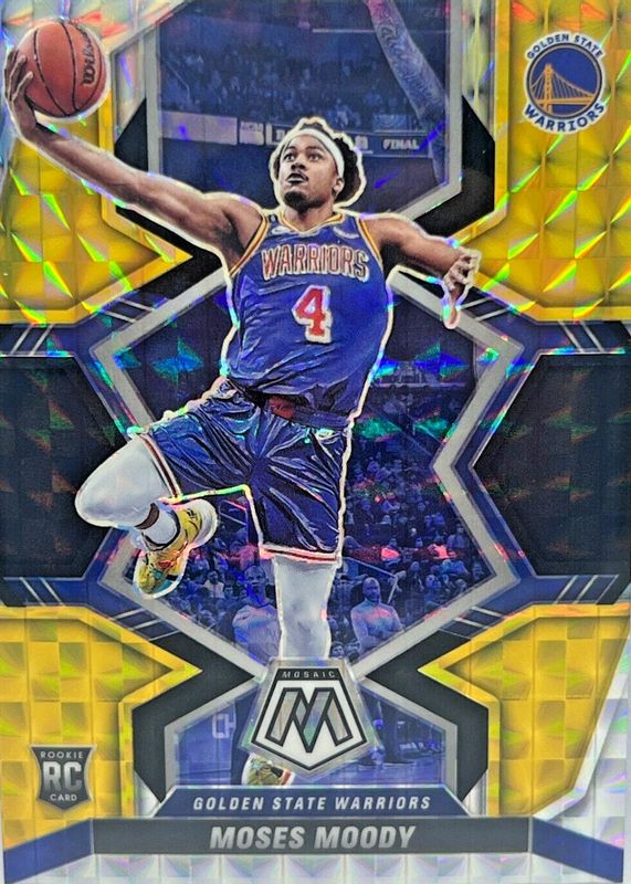 Moses Moody 2021 Mosaic #211 Choice Black Gold /8 Rookie PSA 10