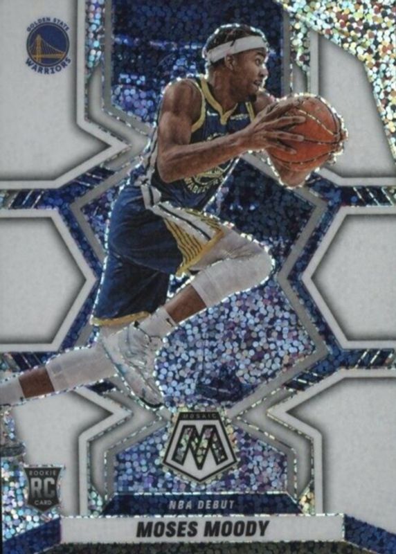 Moses Moody 2021 Mosaic #277 NBA Debut - White Sparkle /(SSP) Rookie SGC 10