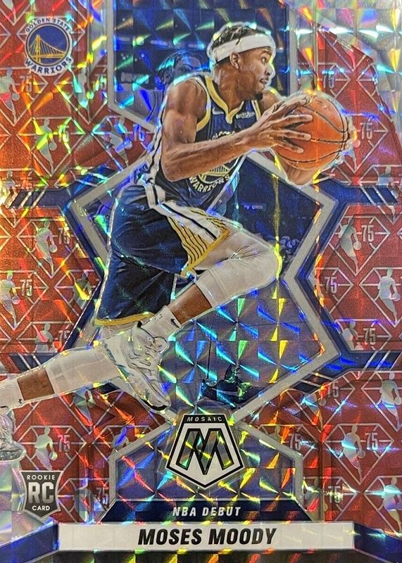 Moses Moody 2021 Mosaic #277 NBA Debut - NBA 75th Anniversary Rookie PSA 10